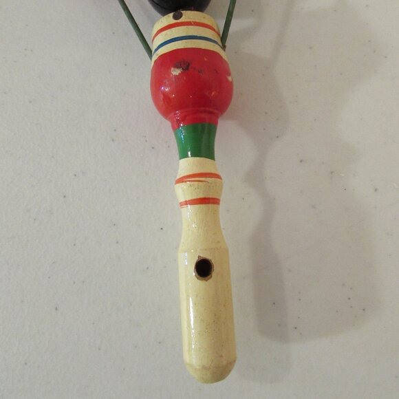Vintage Mid-Century Wooden Cat Clacker Whistle Toy Japan - Picture 10 of 14